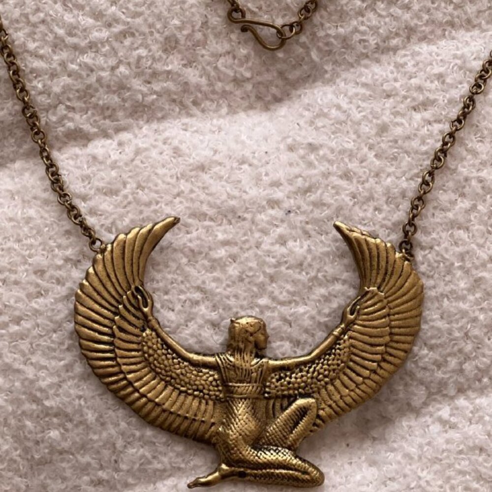 Isis Goddess Necklace Solid Brass - image 4